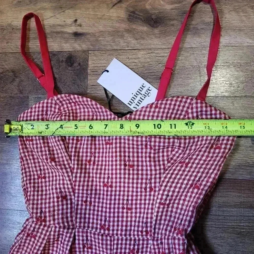 NWT Unique Vintage 2-Piece Cherry Romper & Skirt Set Size (2) XS - Picture 4 of 13